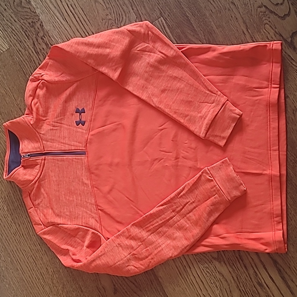 Adult Under Armour 1/4 zip orange pullover size medium
